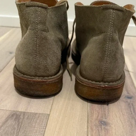 Vintage Made in Italy Vera Pelle Sz 9 green suede dress shoes - Picture 2 of 8